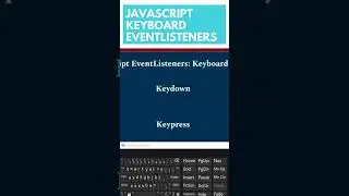 JAVASCRIPT EVENT-LISTENERS | Keyboard Events 