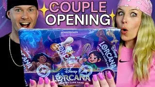 Disney Lorcana Shimmering Skies Booster Box Opening (with girlfriend)