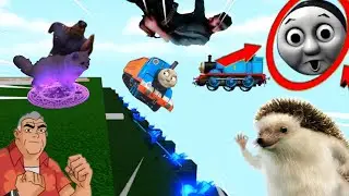 ROBLOX Yeet Thomas And Trains Off A Cliff Compilation! ⁽ᴮᵘᵗ ⁹⁰% ᴼᶠ ᵀʰᵉ ᵛᶦᵈᵉᵒ ᴰᵒᵉˢⁿᵗ ᴵⁿᵛᵒˡᵛᵉ ᴬ ᶜˡᶦᶠᶠ⁾