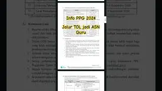 Jalur Tol jadi ASN Guru. PPG 2024   