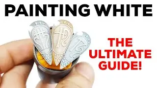 Painting white miniatures IS EASY? 5 minutes 4 steps 1 drybrush (Blue white, Bone White, Grey White)