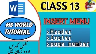 Ms word || Header_footer_page number || Class #13