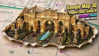 Google Map 3D Popout Effect using AI | Instagram Trending Tutorial