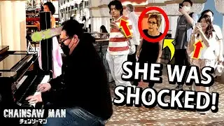 I played CHAINSAW MAN OP on piano in public (KICK BACK)