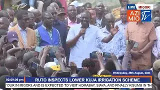 CS Wandayi, Sen. Oketch and Gov. Ayacko accompany president Ruto as he inspected Lower Kuja Scheme