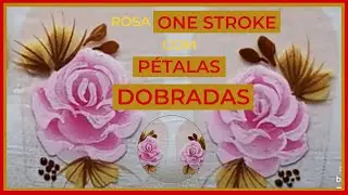 rosa one stroke com pétala dobrada/ ADESIVOS DE UNHA ARTESANAIS!