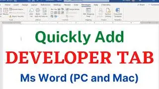 How to add the developer tab in Microsoft Word (Windows and Mac) [2021]