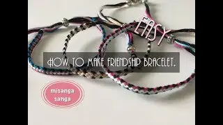 【簡単】5本で作る簡単ミサンガの編み方〜How to make friendship bracelet.easy,