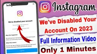 We've Disabled Your Account Instagram / Account Disabled Your Instagram Problem / How To Solve Fix