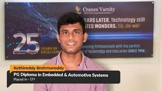 Testimonial of Brahmareddy  | Placed in EFI India | Embedded | Cranes Varsity