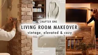 LIVING ROOM MAKEOVER *Beams, Fireplace Design, DIY Frame* | Chapter One | XO MaCenna