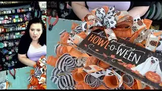 Happy HOWL-O-WEEN Wreath! Live Replay, learn to make a Halloween wreath!