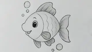 How to draw a cute fish step by step |easy fish drawing for beginners |pencil drawing for beginners