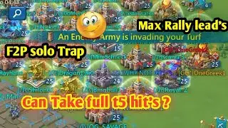 How strong | My F2P solo Trap T4 & T5 hitters | Lords Mobile