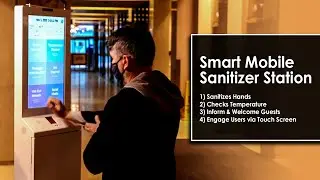 Smart Mobile Sanitizer Station with Temperature Scanner - by Airborne Visuals
