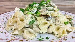 ОБЕД НА СКОРУЮ РУКУ (Паста с грибами) Что приготовить на обед РЕЦЕПТ МАКАРОН