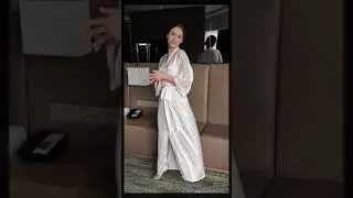 ForHappyYou. Шелковый свадебный длинный халатик с кружевными рукавами для невесты