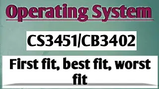 First fit, Best fit, Worst fit algorithms for  Contiguous memory allocation techniques in OS.