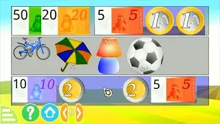 1st grade Math Worksheets | Learn Counting Money Coins with GCompris as a Linux Game for kids | Coin