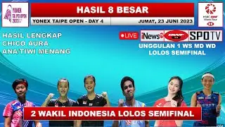 Hasil Taipe Open 2023 Hari Ini Babak 8 Besar -- ANA/TIWI & CHICO Menang - Unggulan 1 WS MD WD Menang
