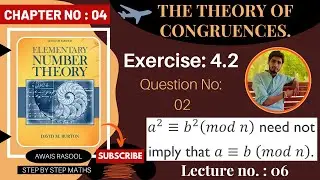 Question No 02 | Exercise 4.2 | The Theory of Congruences | Elementary Number Theory