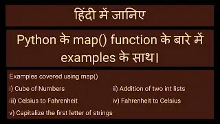 Mastering Python's map() Function | Practical Examples & Detailed Explanation in HIndi