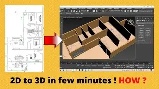 How to Convert 2D plan into 3D Structure | Wall tool 3ds max