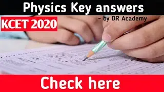 Kcet physics answer key 2020