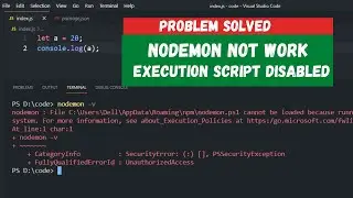 nodemon not run in Terminal | PowerShell Execution Policy Restricted | Technical Hassan Ali