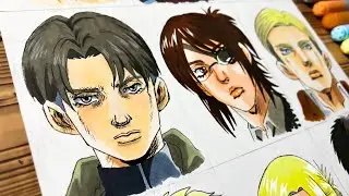 Drawing AOT Characters in JoJo Style (Part 6-8) | Attack On Titan | JoJo's Bizarre Adventure