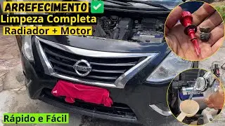 LIMPEZA do SISTEMA de ARREFECIMENTO - Nissan Versa 1.6 | Motor + Radiador - Passo a Passo.
