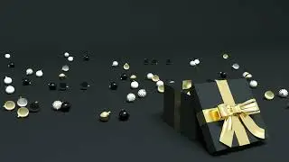 Christmas Present Explodes With Decorations Royalty Free Animation 4K ULTRA HD