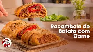 Rocambole de batata com carne