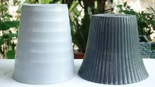 How to make beautiful cement pot at home easily! Amazing idea for the garden!