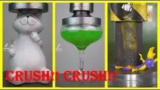 圧縮プレス！【必見】粉砕します！油圧プレス機気持ちいい！プレス機で色んな物を潰す！潰す！ぶっ潰す！Hydraulic press machineinteresting shredder