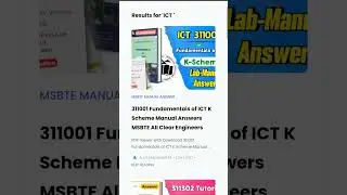 311001 Fundamentals of ICT K Scheme Manual Answers MSBTE All Clear Engineers