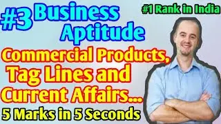 Business Aptitude - Commercial Products, Tag lines and their group of companies and Current Affairs