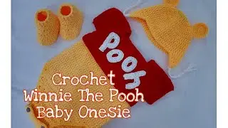 CROCHET Winnie The Pooh inspired baby onesie PART 2/ Winnie the Pooh Beanie