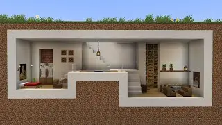 Minecraft - How to build a Modern Underground Base House 5