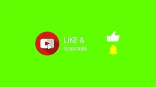 YouTube like subscribe Bell icon buttons green screen.end screen.