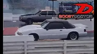 Boostdoctor takes on turbo FoxBody Mustang in his box Chevy(Luke Cage)