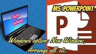 MS PowerPoint: Windows options(New Window,Arrange all, Cascade , Move Split, Switch Window)