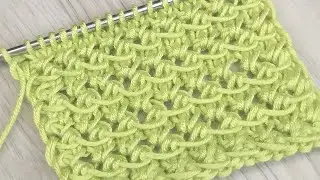 Мелкий и красивый ажурный узор Колоски. Вязание спицами.