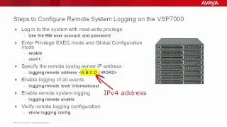 How to Configure Remote System Logging on the Avaya VSP7000