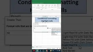 Conditional formatting with Highlight cells 