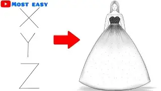 How to draw a girl with beautiful dress | Barbie doll draw | easy drawing for beginners