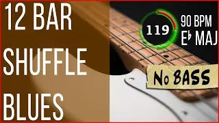 12 Bar Eb Blues Bass Backing Track (No Bass Jam in Eb Major 90 BPM