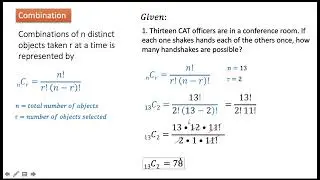 Illustrating and Solving Problems Involving Combinations