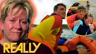 Lifeguards Struggle To Save Stranded Surfer With Dislocated Shoulder | Saving Lives At Sea