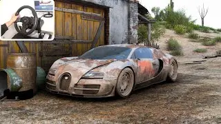 Rebuilding Bugatti Veyron - Forza Horizon 5 ( steering wheel gameplay )